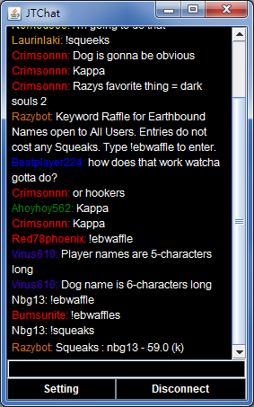 has ability to parse Twitch-customized messages and display nickname colors